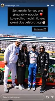 Madison Joye expresses her gratitude for Bryan and Amanda Bealer - Source: via @madysonjoye on Instagram